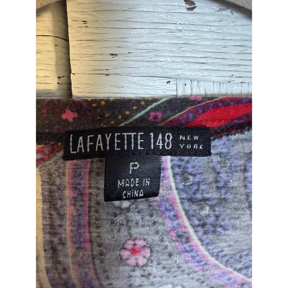 Lafayette 148 womens long sleeve T shirt Paisley cozycore feminine colorful soft - Picture 4 of 9